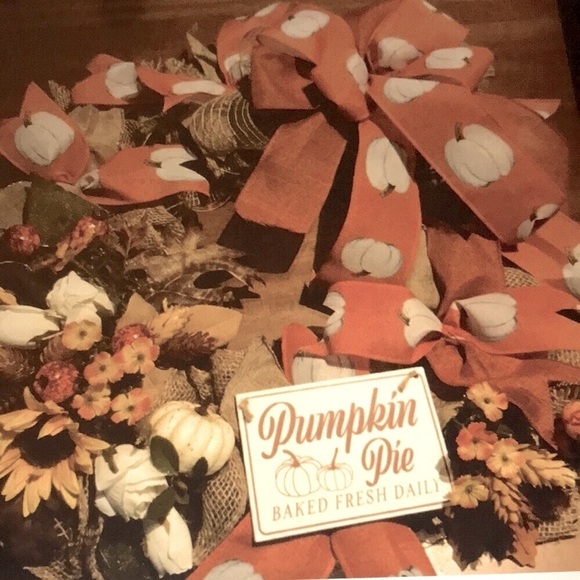 Hand Crafted Wreath Sunflower Harvest Fall Pumpkin Hand Crafted Harvest Final S… - Picture 1 of 7